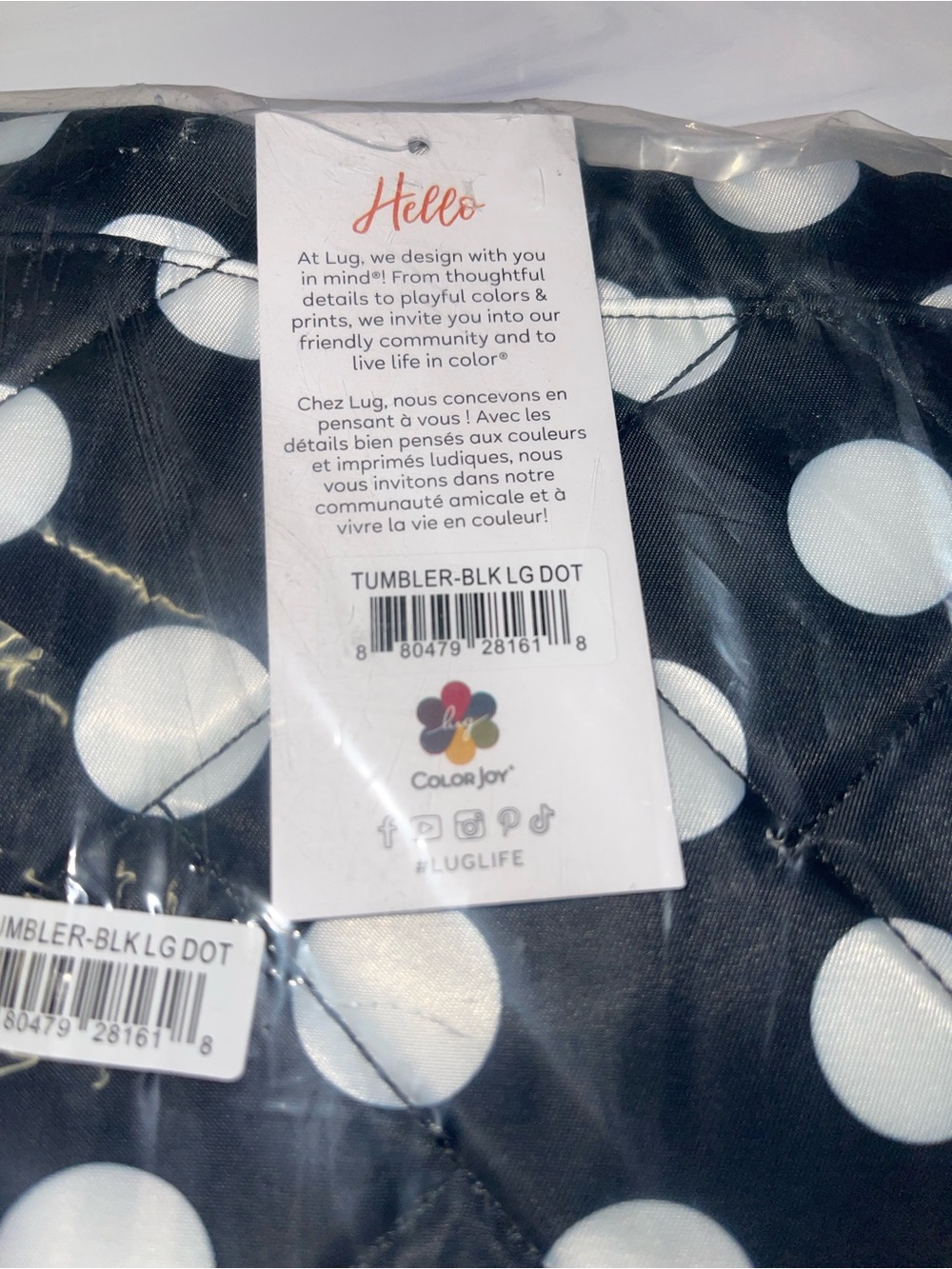 Lug Tumbler Black Polka Dot - Brand New - Picture 4 of 4